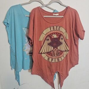 Set Of 2 Boho Hippie Shirts Size Large Women's Kirra Forever 21